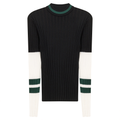 Ribbed Striped Knit Sweater