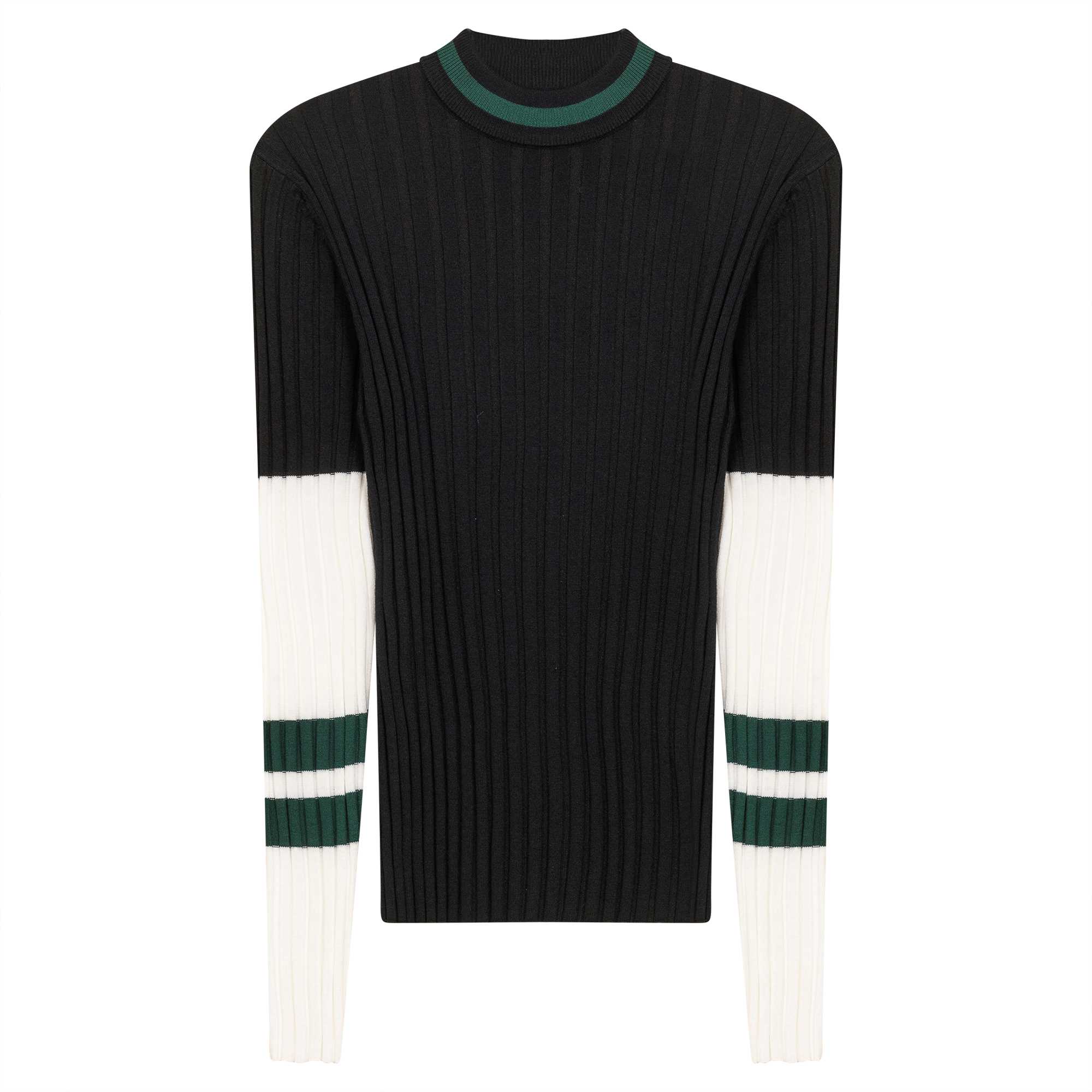 Ribbed Striped Knit Sweater