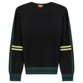 Knit  Stripped Sleeve Drop Shoulder Sweater