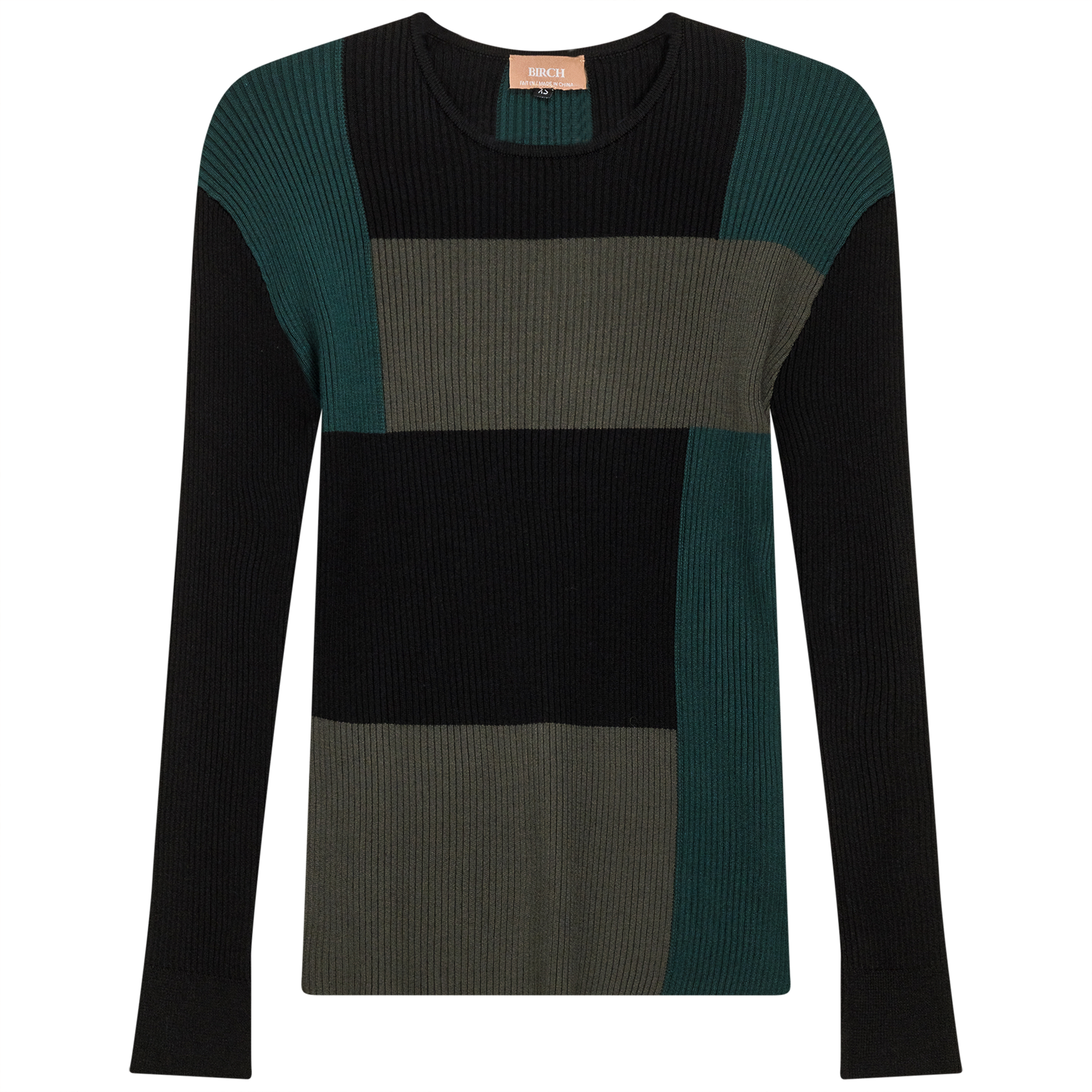 Color Blocked Rib Combo Sweater