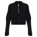 Cropped Zip Henley Sweatshirt