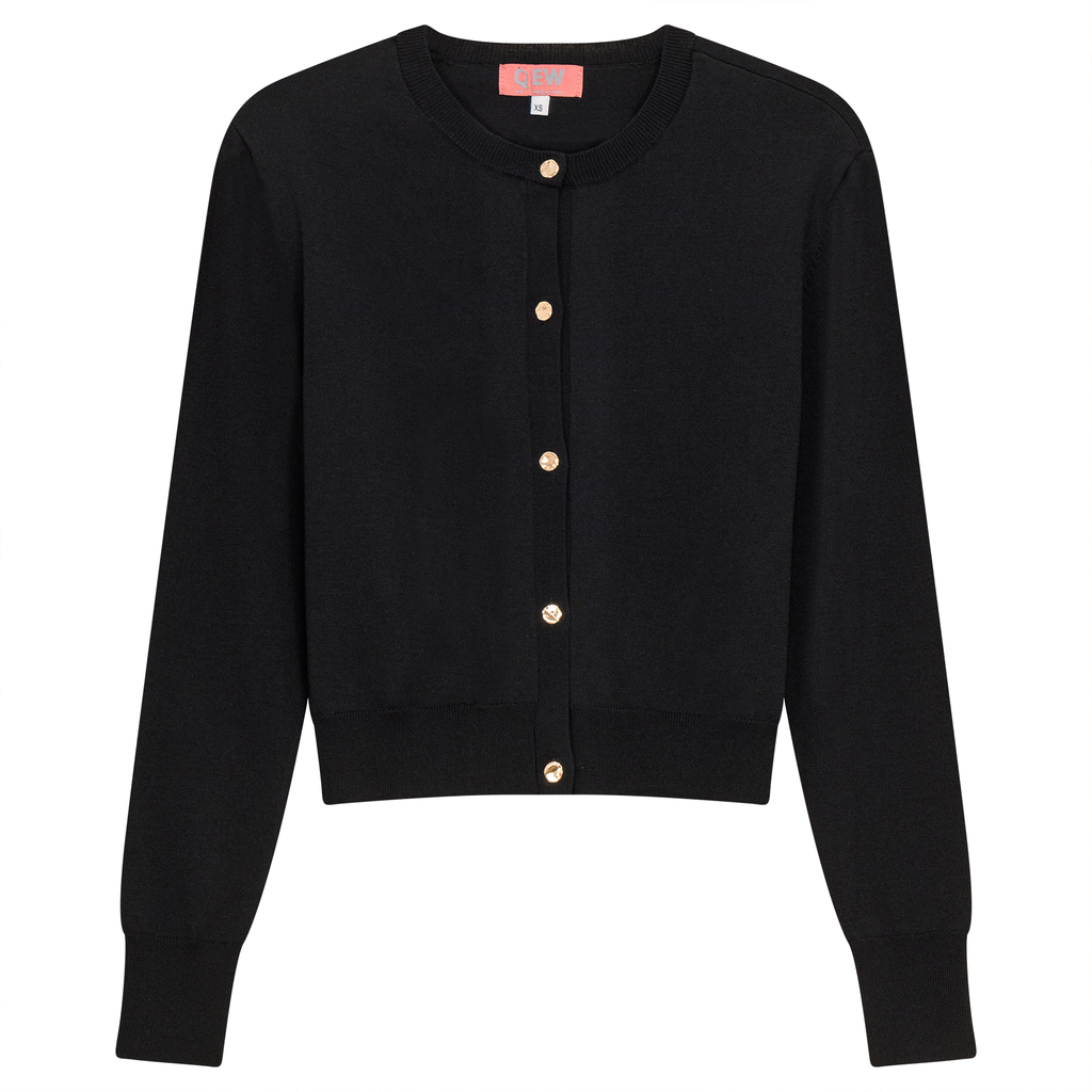 Cropped Knit Cardigan With Pocket