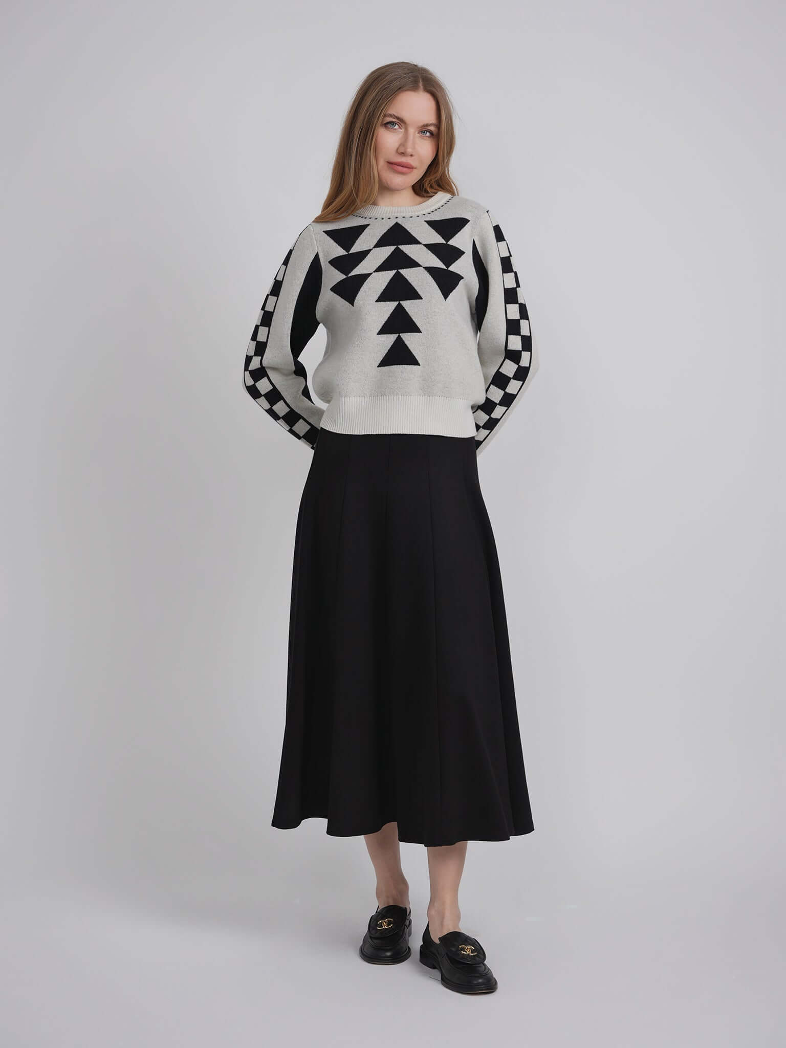Geometric Print Sweater