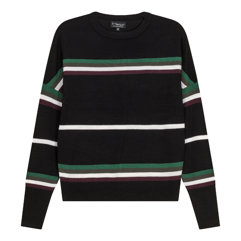 Striped Drop Shoulder Knit Sweater