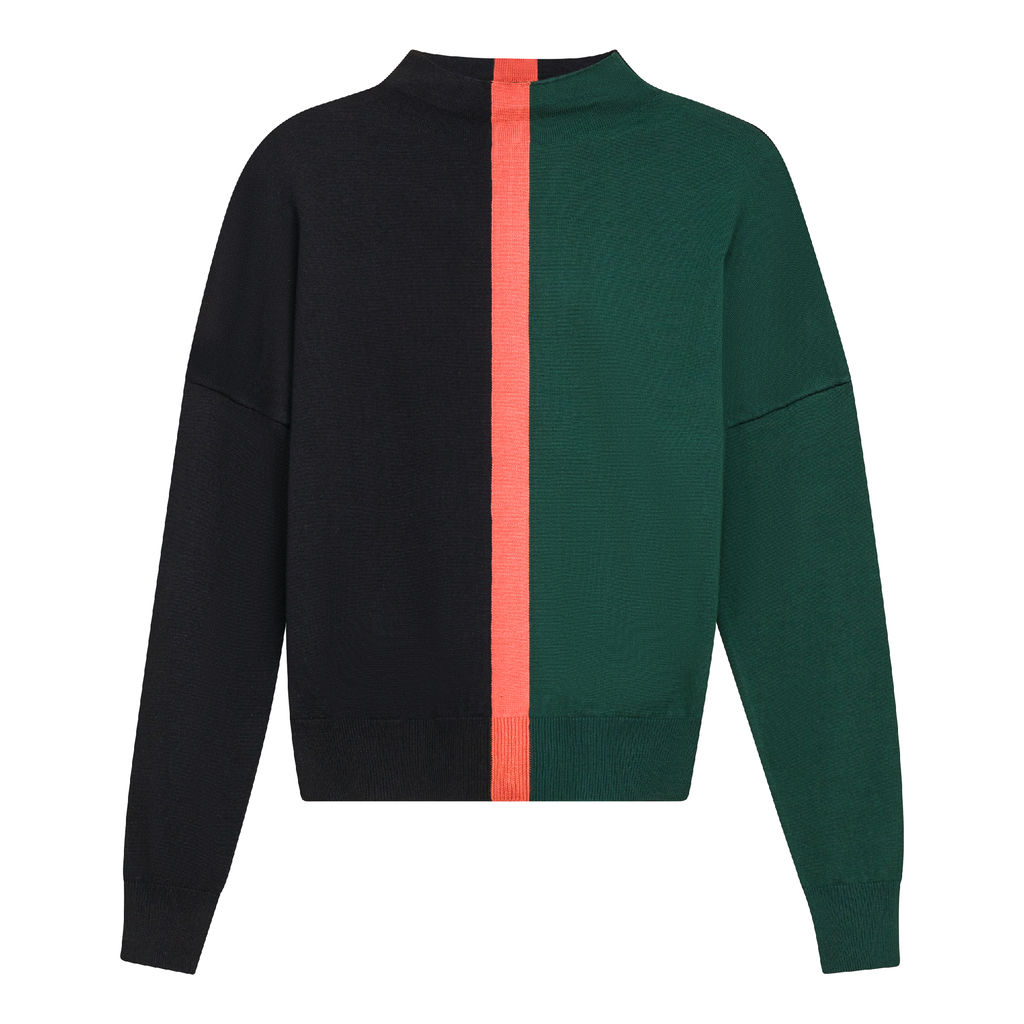 Mock Neck Color Block Sweater