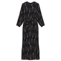 Crystal Pleated Printed Maxi Dess