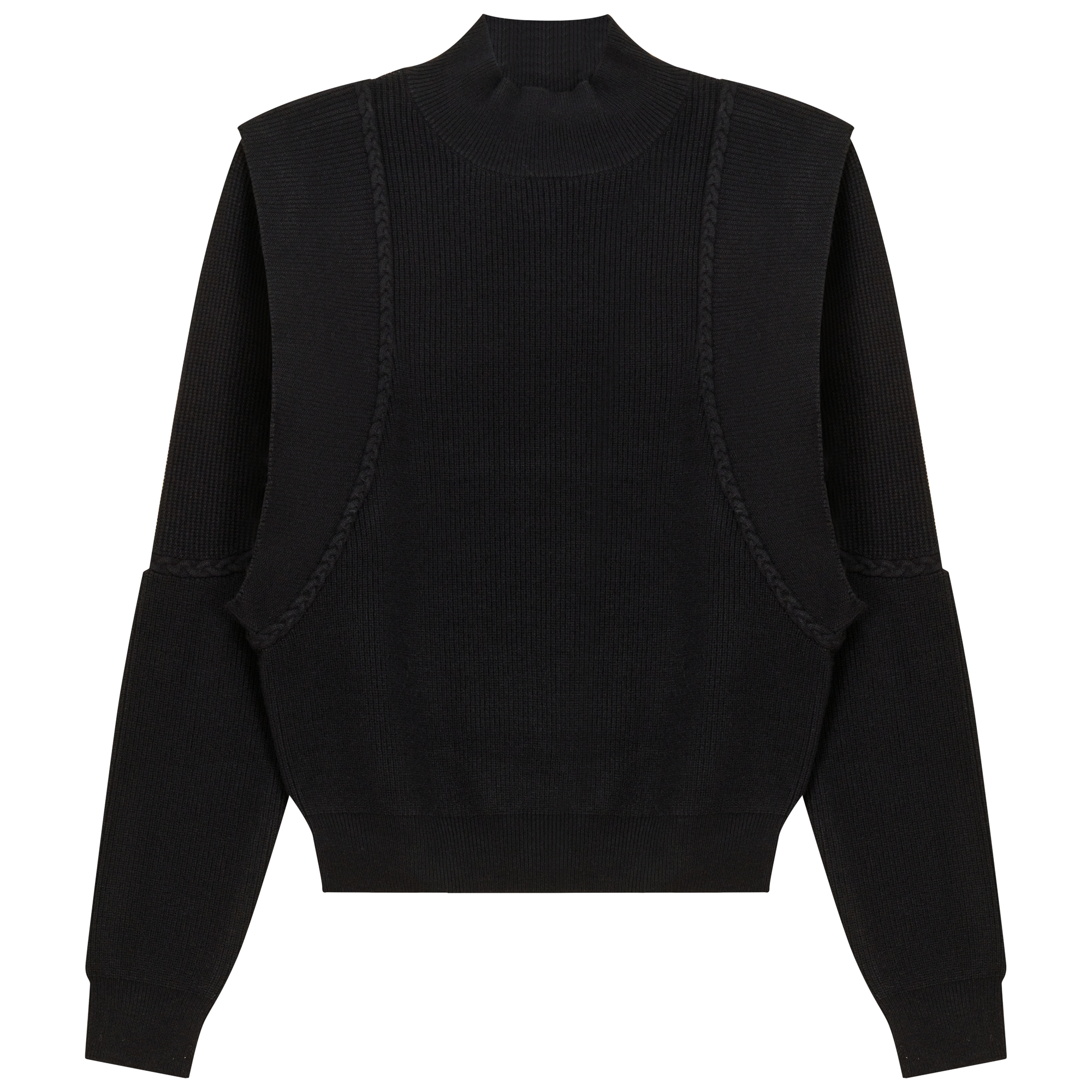 Mock Neck Vest Look Sweater