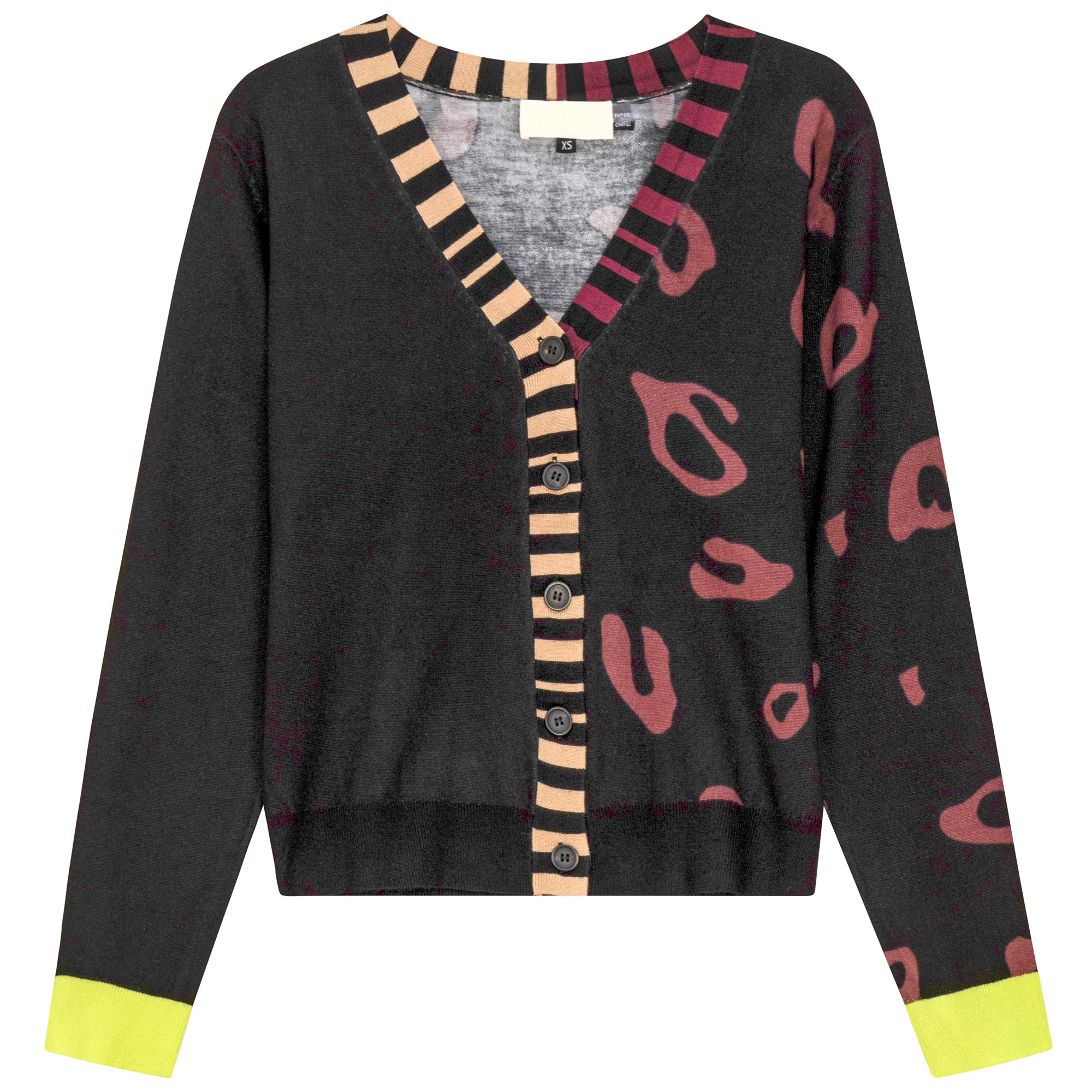 Contrast Printed Cardigan