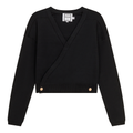 Cropped Double Breasted Wrap Sweater