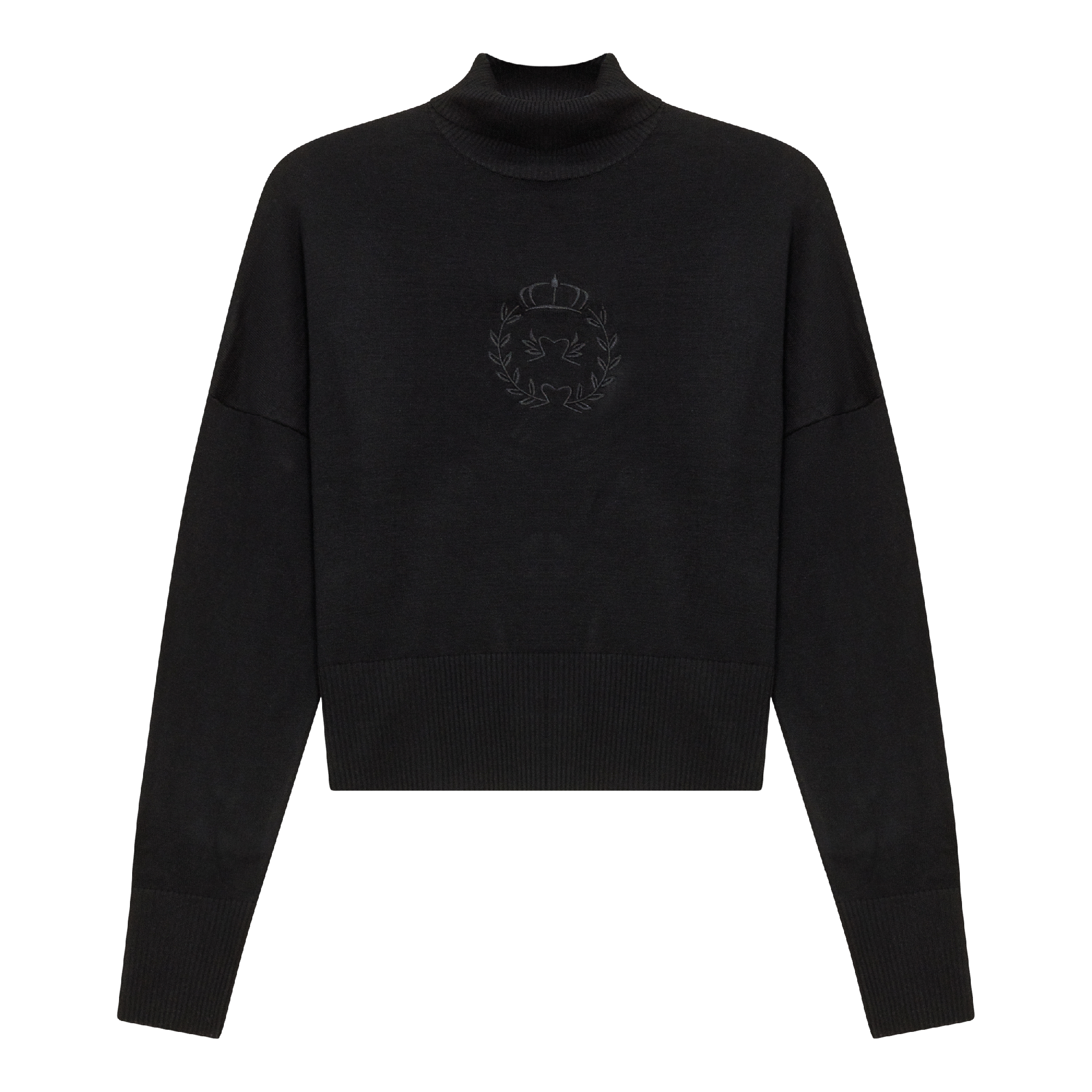 Cropped Knit Turtle Neck