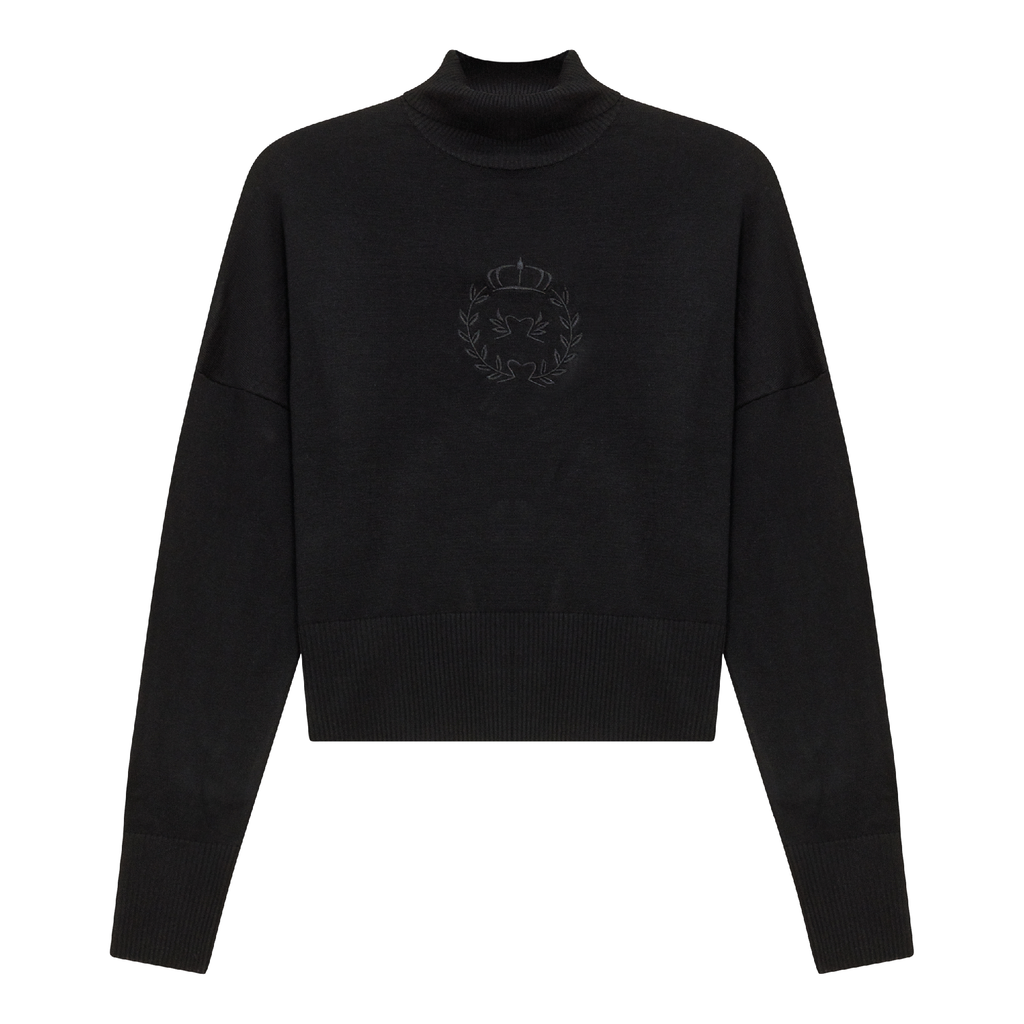 Cropped Knit Turtle Neck