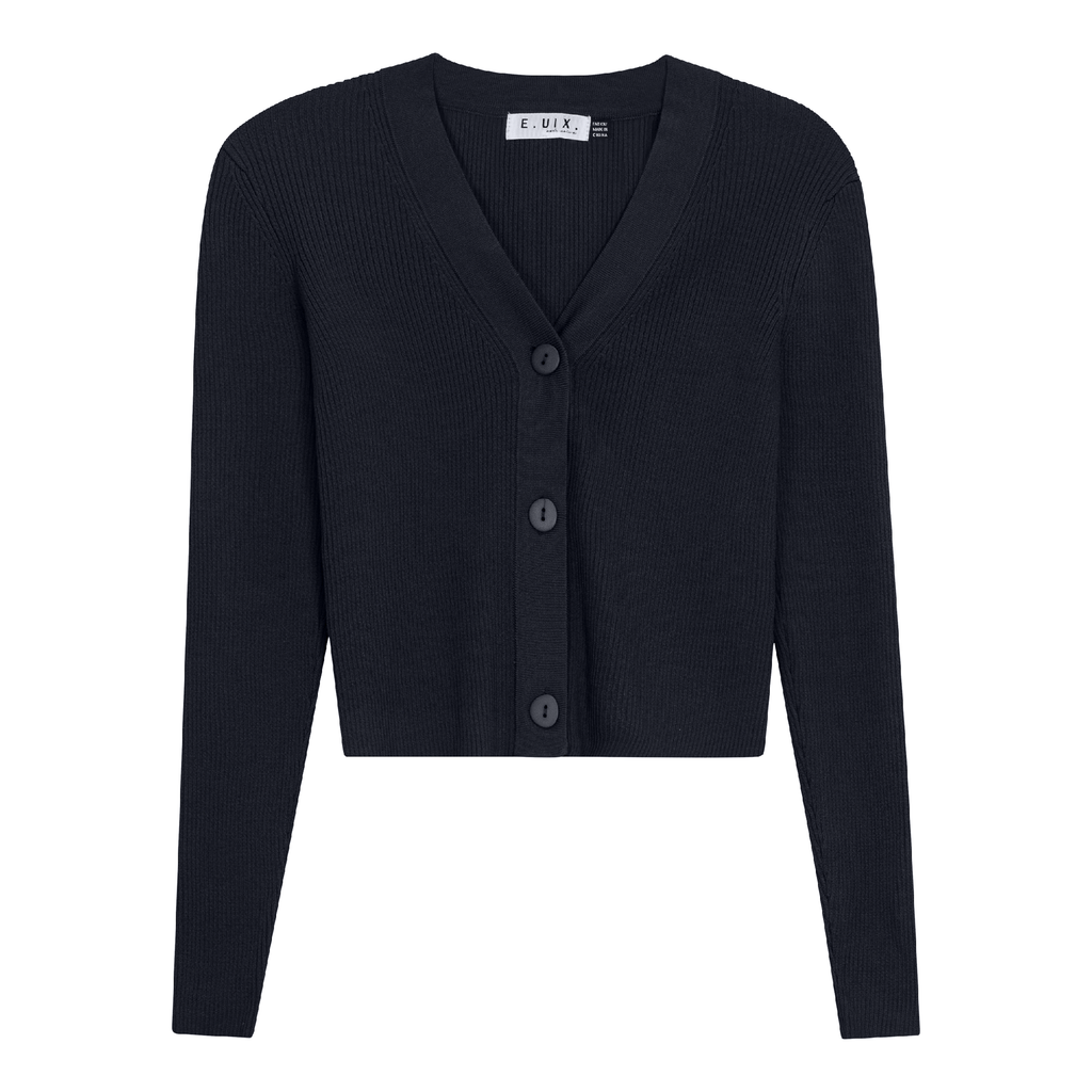Cropped Ribbed Cardigan