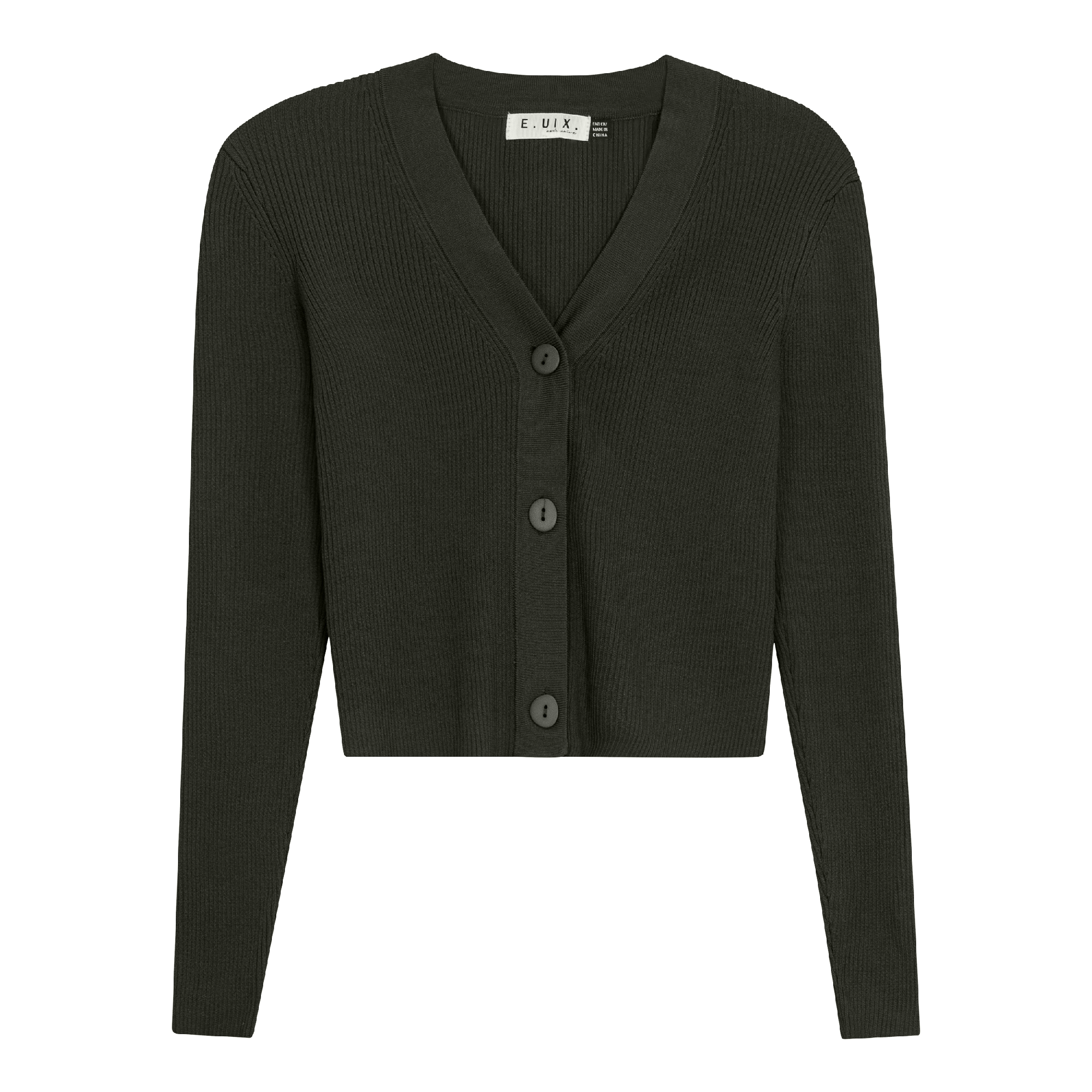 Cropped Ribbed Cardigan