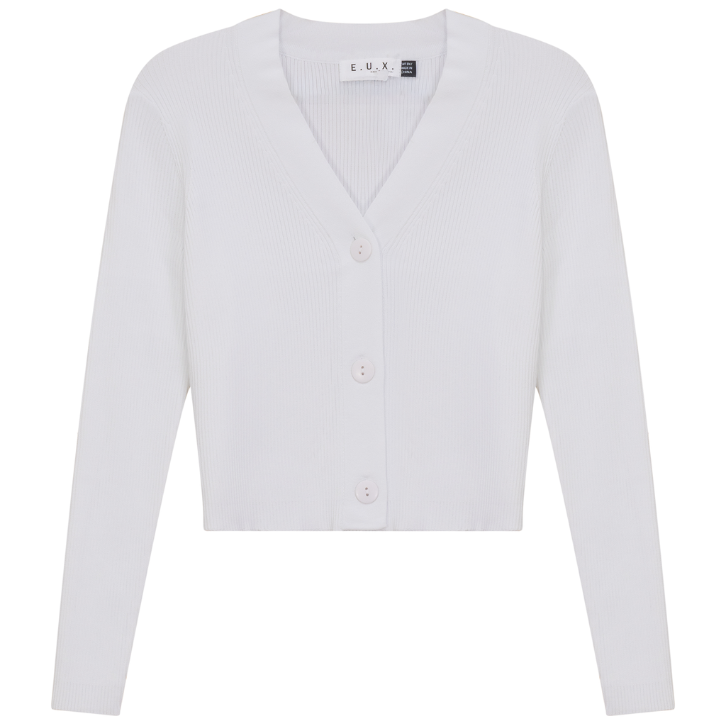 Cropped Ribbed Cardigan