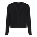 High V Cropped Ribbed Cardigan