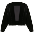 Cropped Velour Open Cardigan