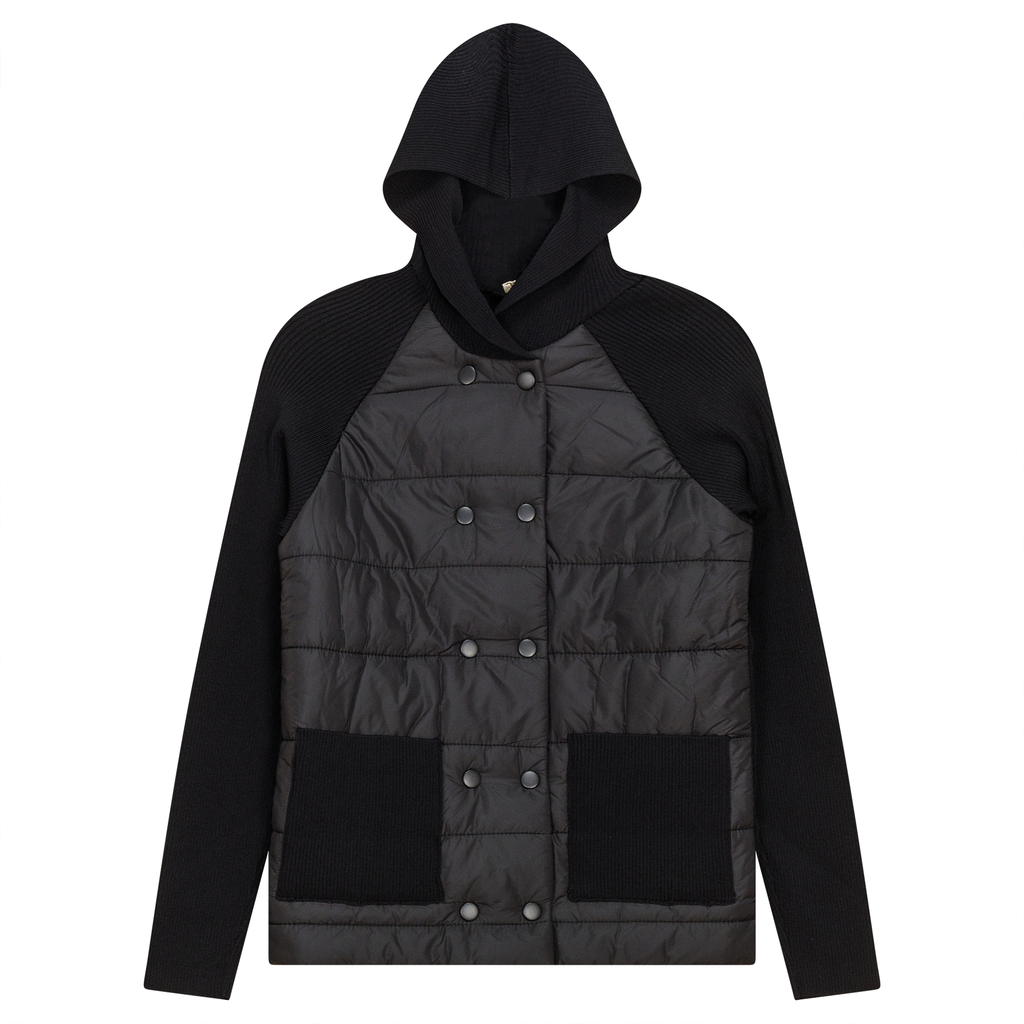 Double Breasted Quilted Knit Jacket