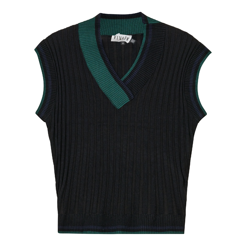 Color Blocked Knit Vest