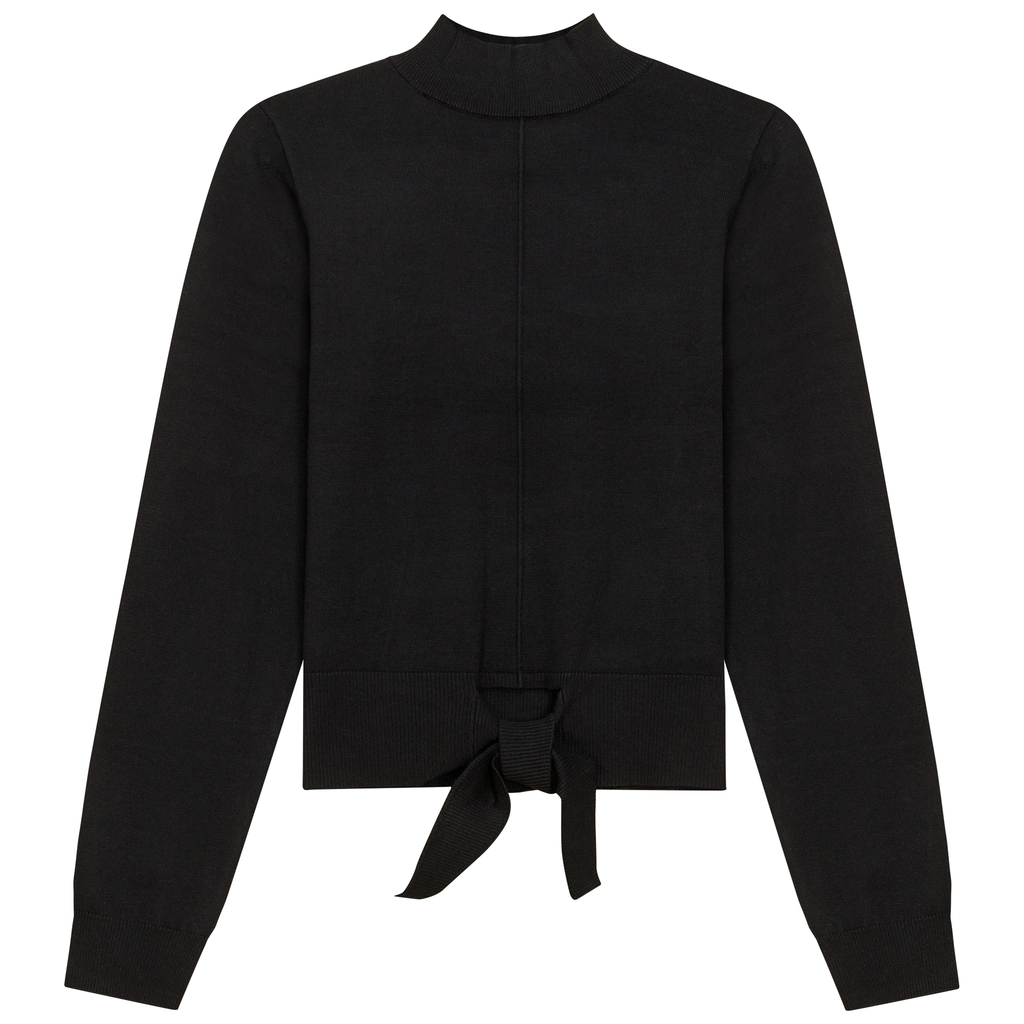 Mock Neck Tie Sweater