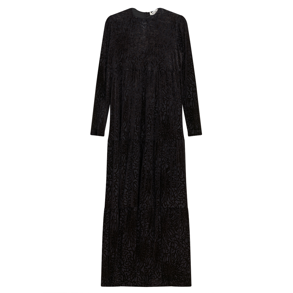 Printed Velour Maxi Dress