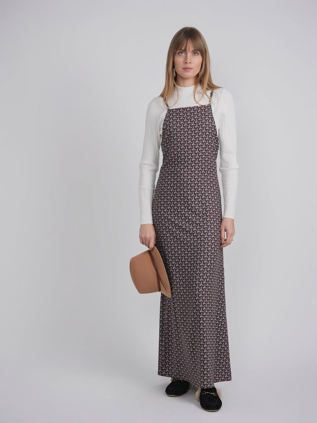 Printed Chiffon Maxi Slip Jumper