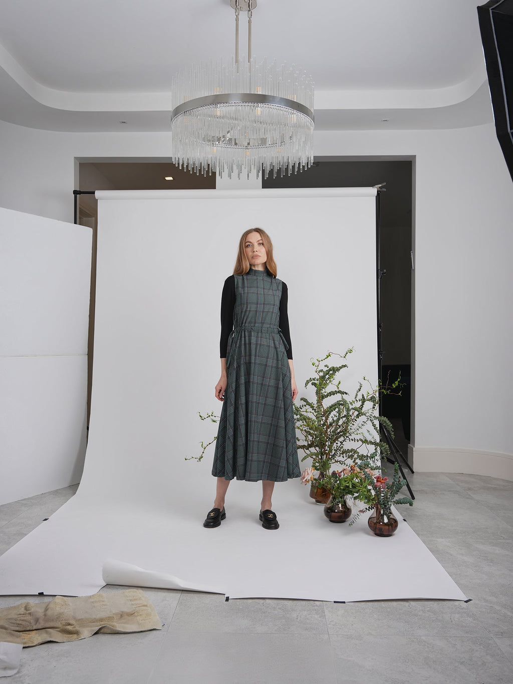 Plaid Belt Jumper