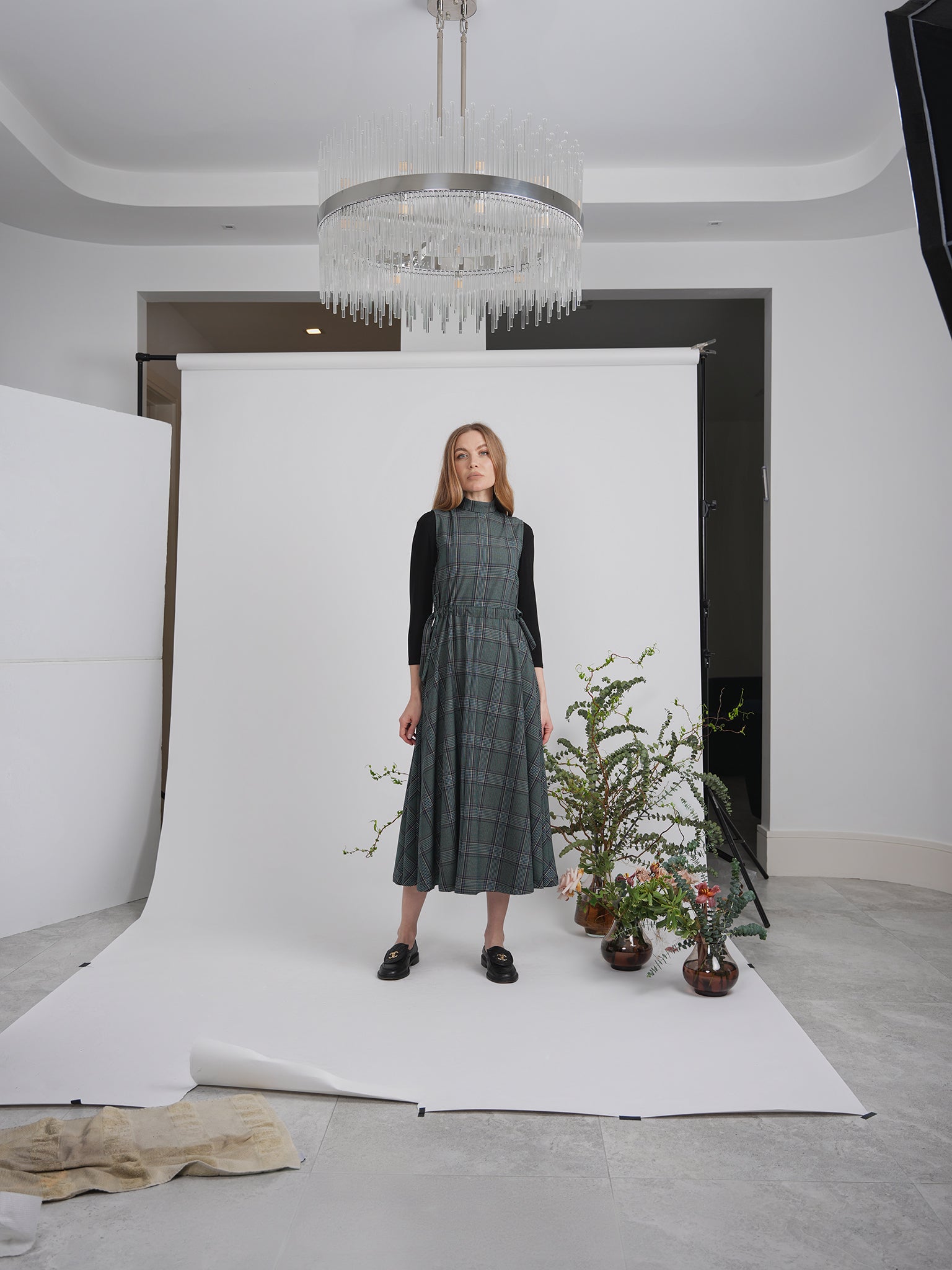 Plaid Belt Jumper