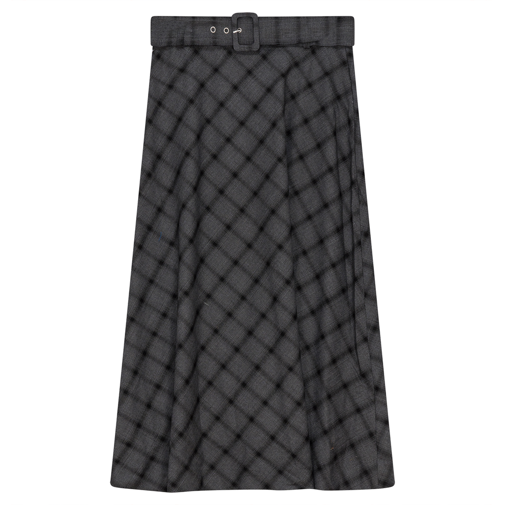 Plaid Belted Skirt