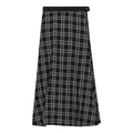 Plaid Fly Front Midi Skirt