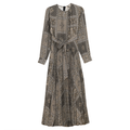 Satin Mosaic pleated Midi Dress