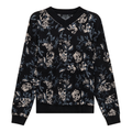 V Neck Floral Knit Sweater