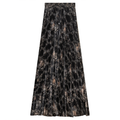 Flocked Velour Pleated Midi Skirt