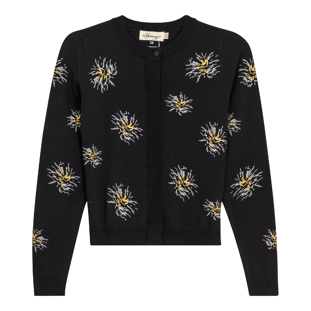 Embroidered Knit Cropped Cardigan