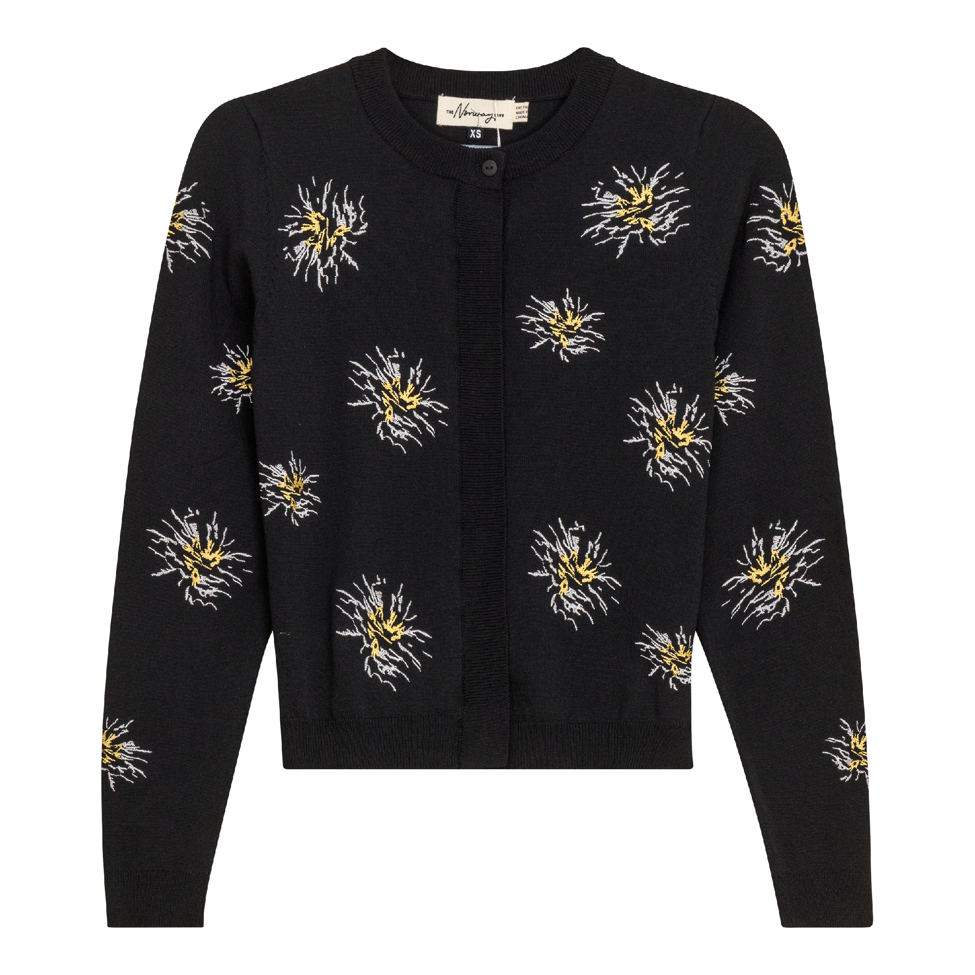 Embroidered Knit Cropped Cardigan