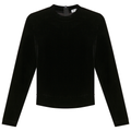 Velour Tie Mock Neck