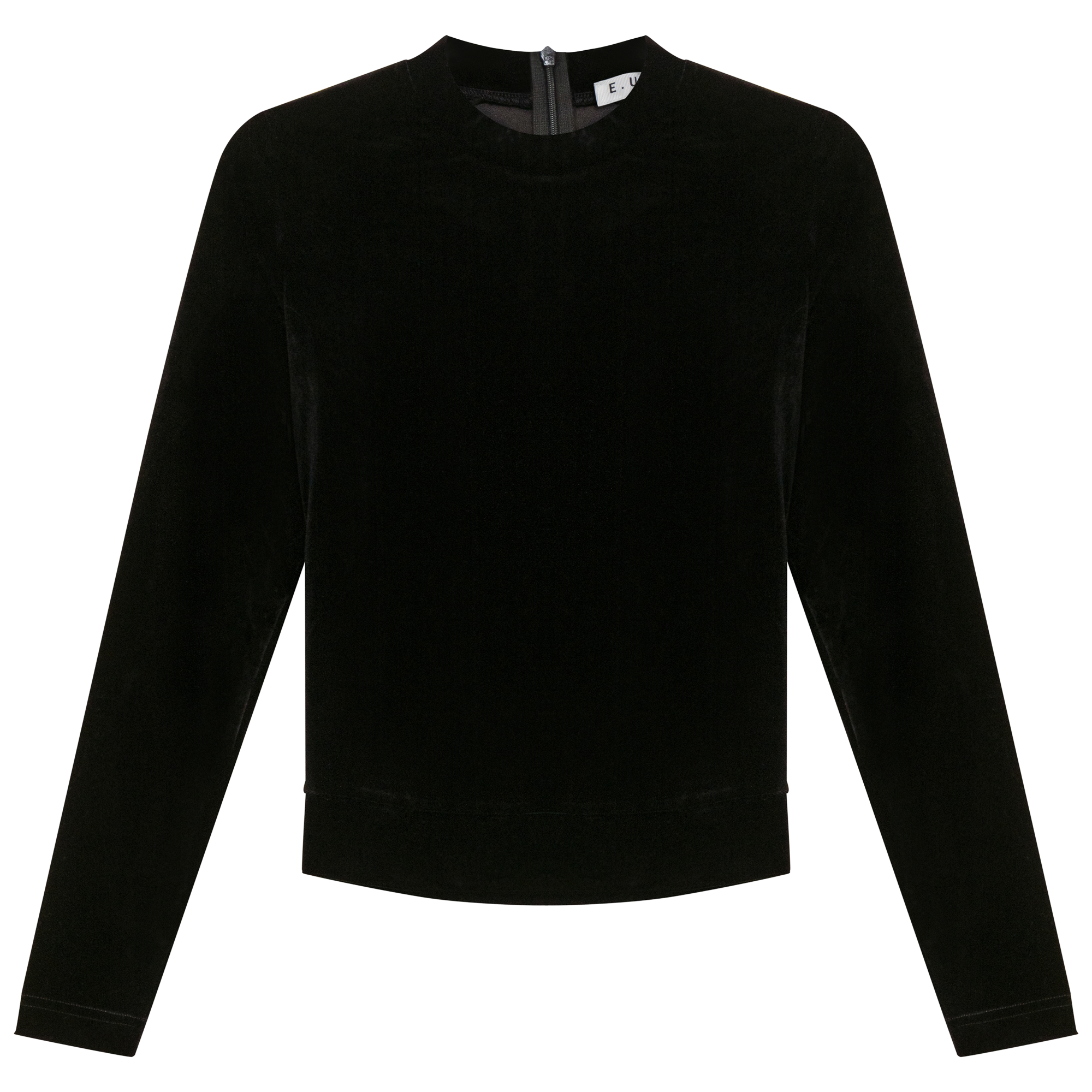 Velour Tie Mock Neck