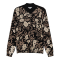 Printed Shirred Mock Neck Sweater