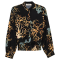 Printed Chiffon Ruched Blouse