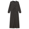 Knot Printed Satin Midi Dress