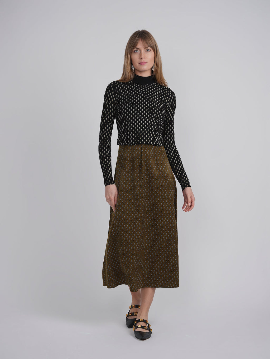 Printed Wooly Midi Jumper