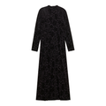Mock Neck Flocked Chiffon Maxi Dress