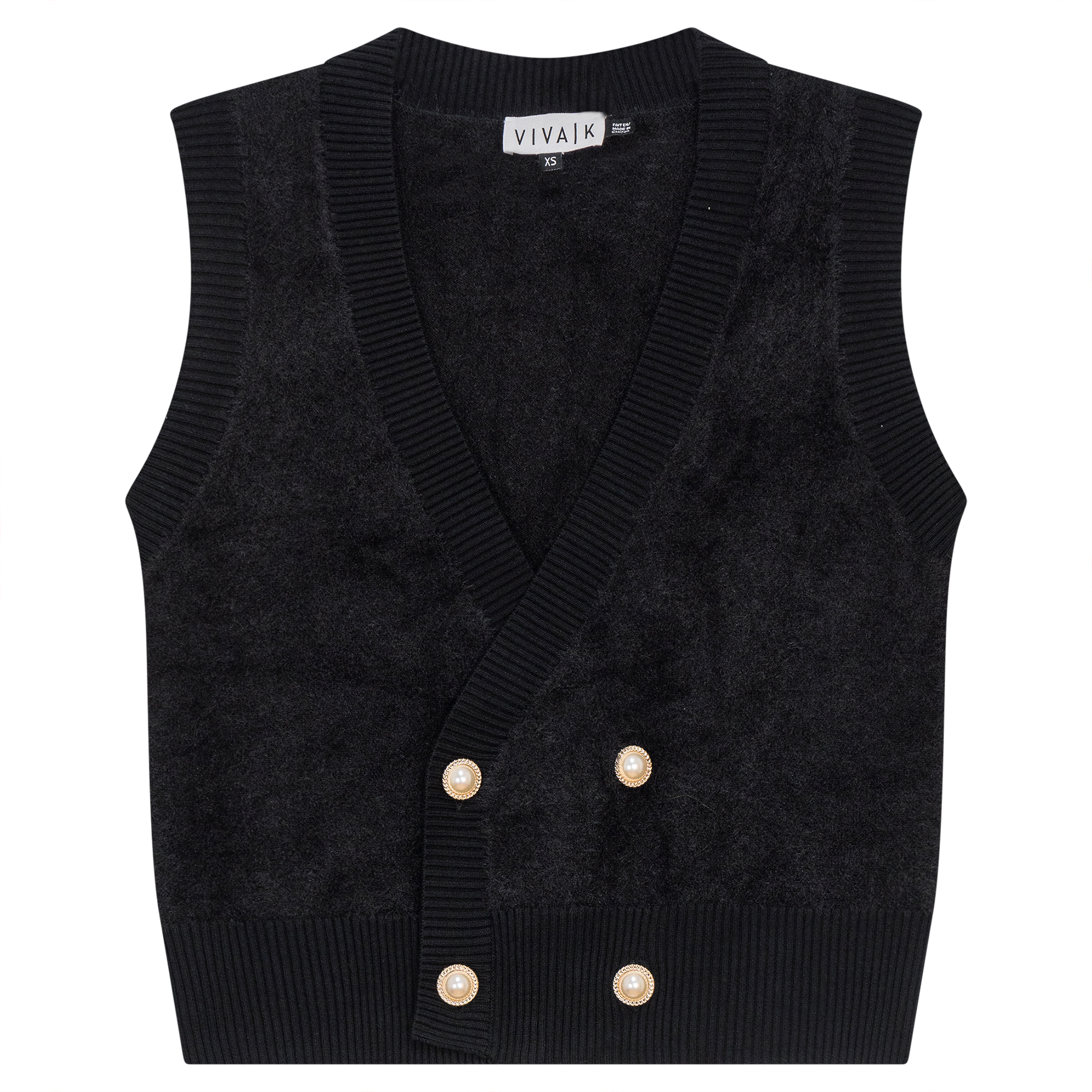 Double Breasted Mohair Sleeveless Cardigan