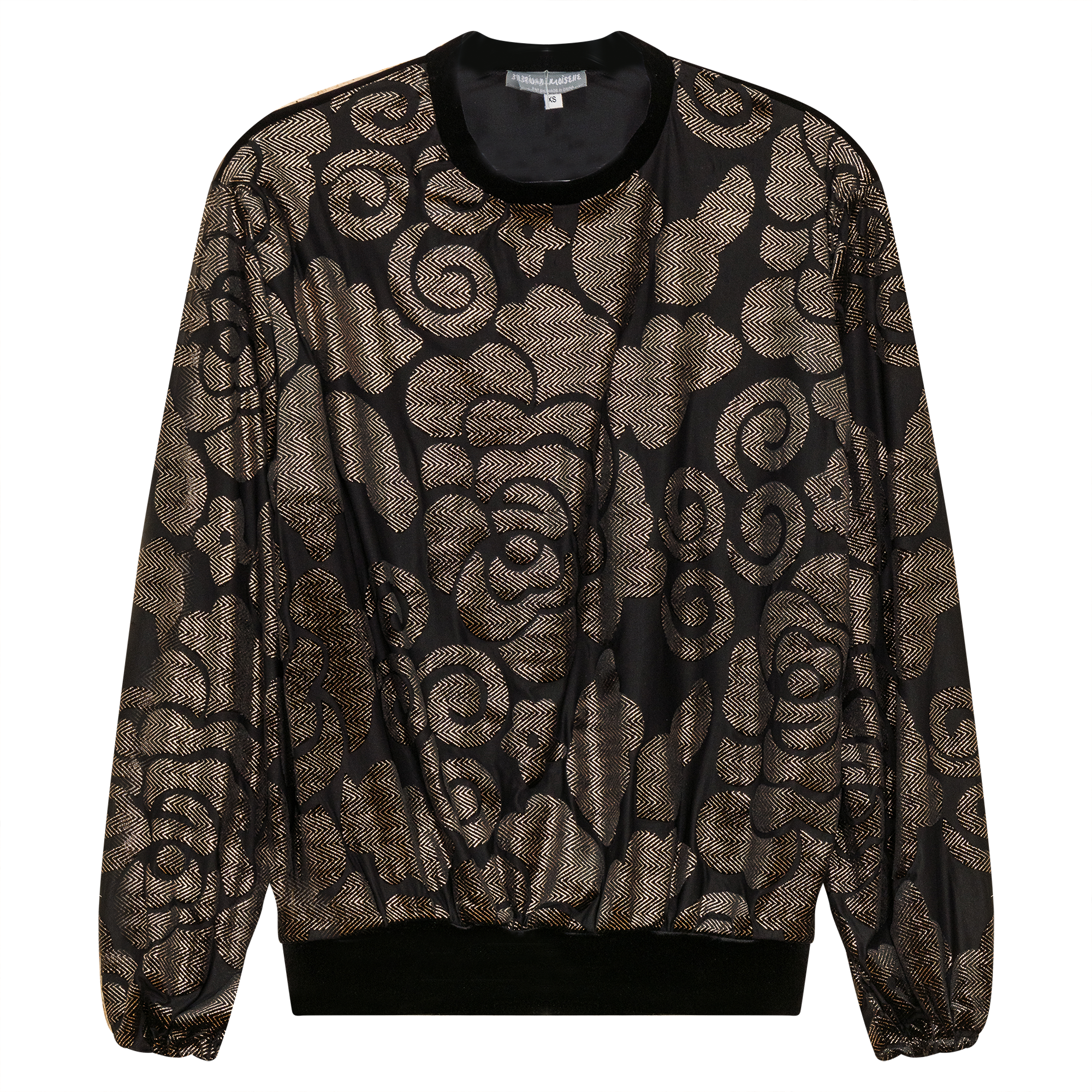 Flocked Velour Rib Bubble Top
