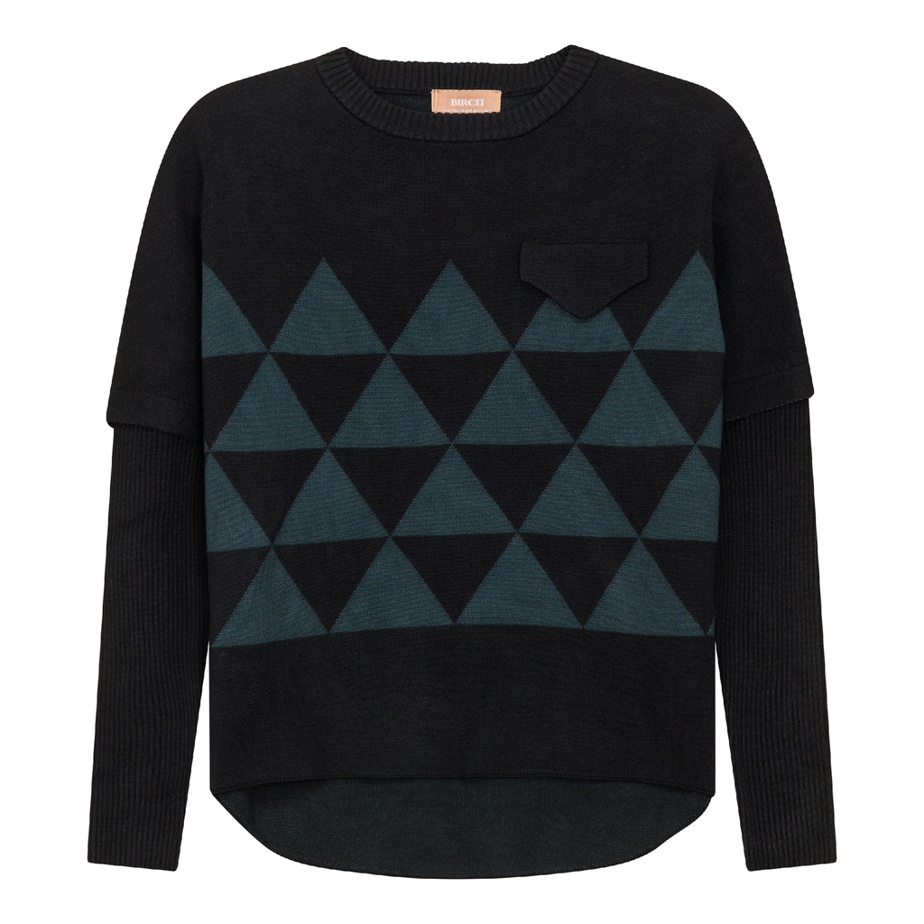 High Low Knit 2 Tone Sweater