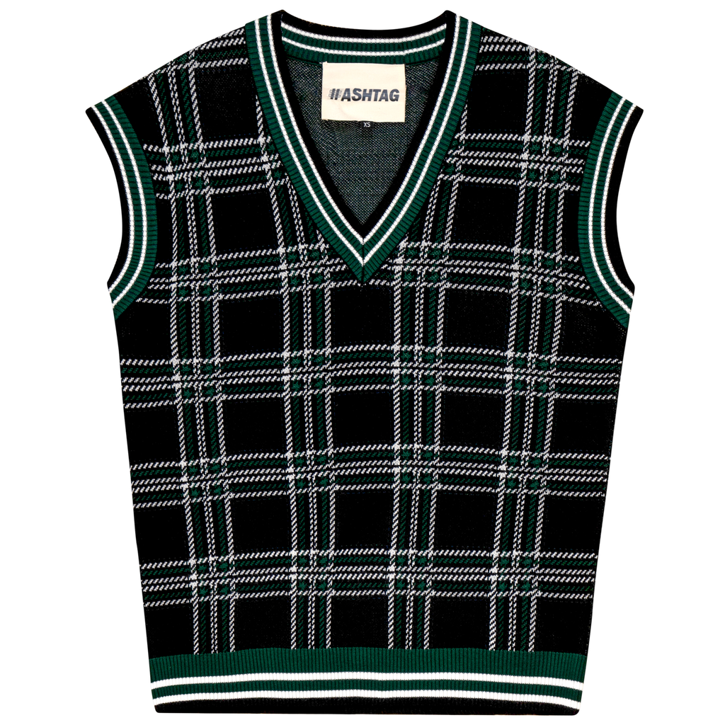 Plaid Knit Vest