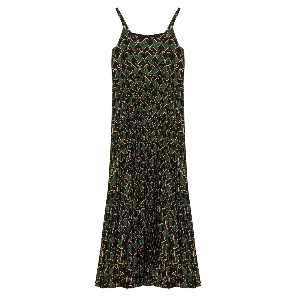 Accordian Pleated Midi Jumper
