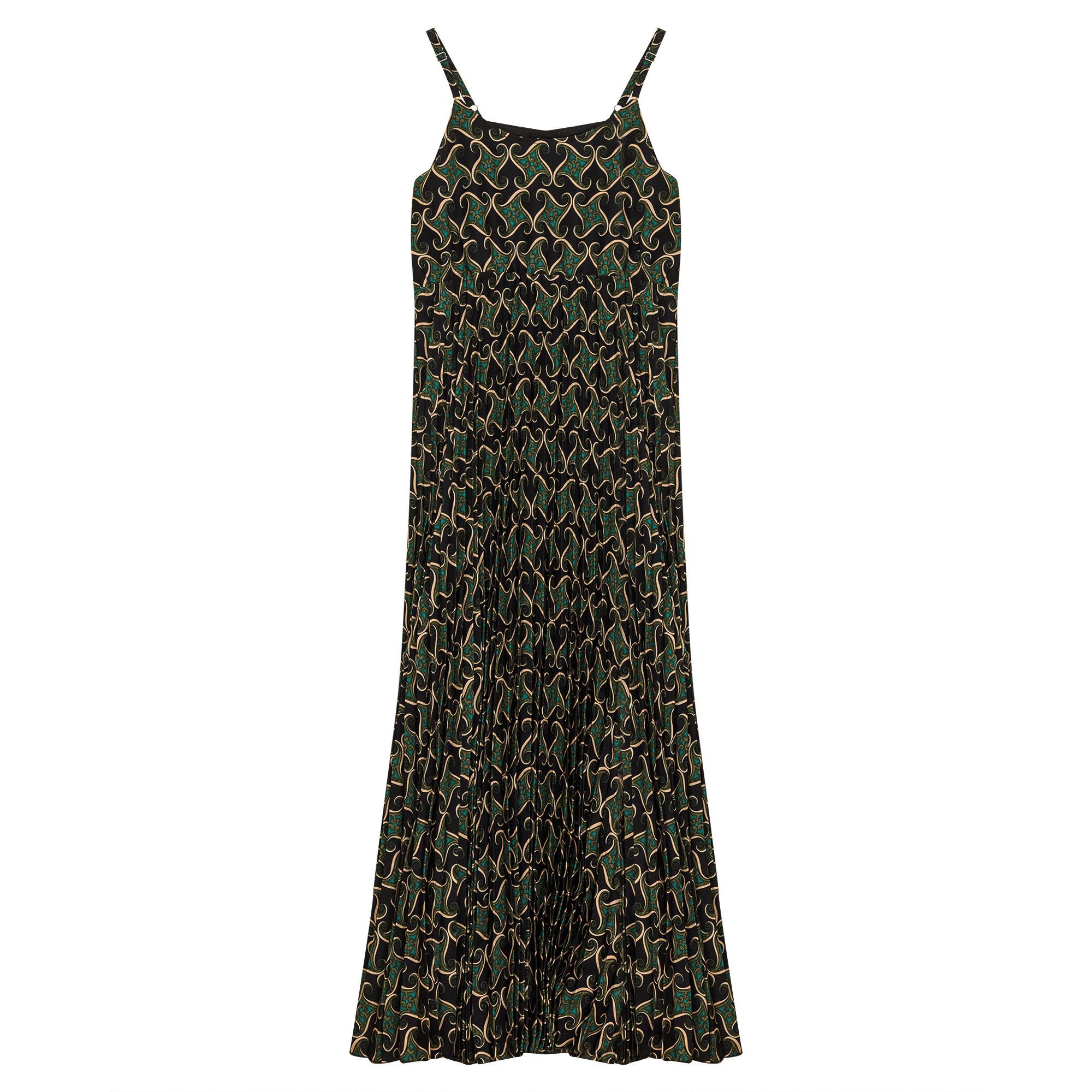 Accordian Pleated Midi Jumper
