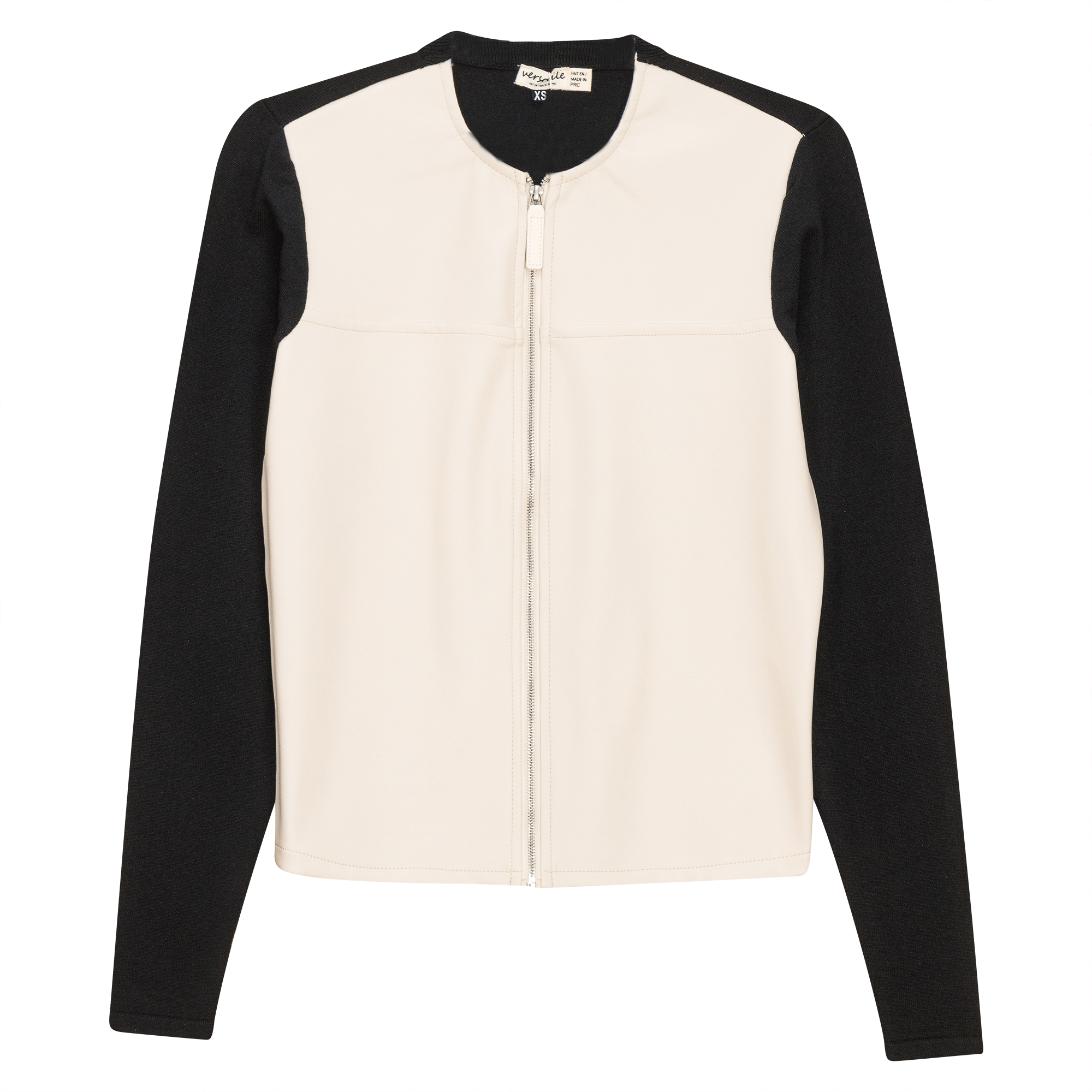 Leather Knit Combo Jacket