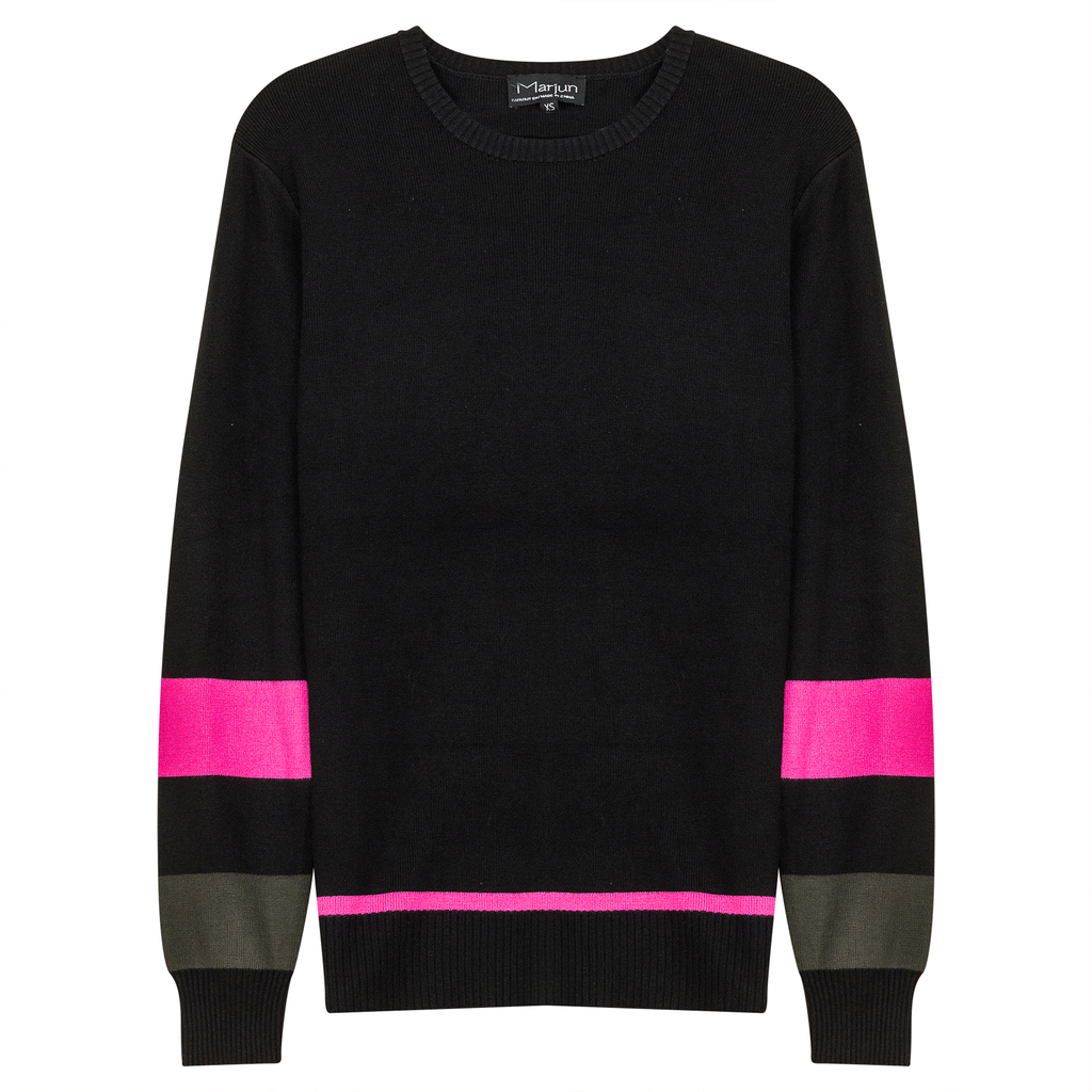 Zipper Side Color Contrast Knit Sweater