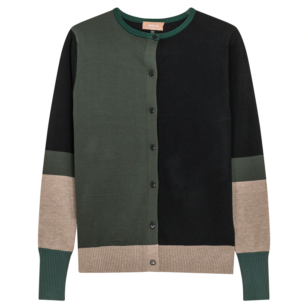 Contrast Knit Cardigan